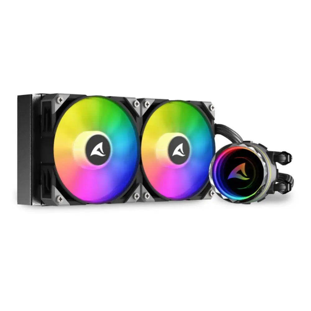 Sharkoon S80 RGB Carcasa del ordenador. Procesador Sistema de refrigeración líquida todo en uno 12 cm Negro 1 pieza(s)