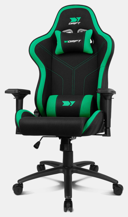 DRIFT DR110BG silla para videojuegos Butaca para jugar Asiento acolchado Negro. Verde