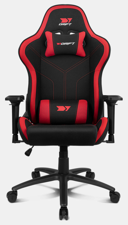 SILLA GAMING DRIFT DR110BR TEJIDO NEGRO ROJO - detalle
