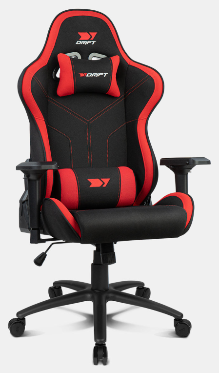 SILLA GAMING DRIFT DR110BR TEJIDO NEGRO ROJO - detalle