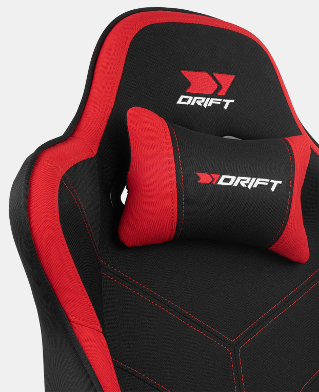 SILLA GAMING DRIFT DR110BR TEJIDO NEGRO ROJO - detalle