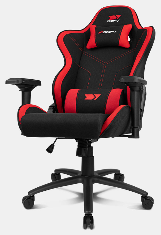 SILLA GAMING DRIFT DR110BR TEJIDO NEGRO ROJO - detalle