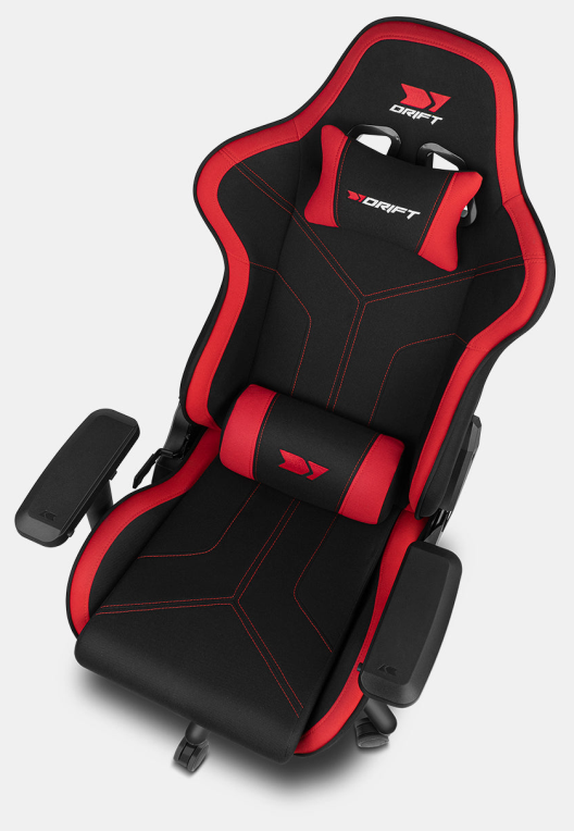 SILLA GAMING DRIFT DR110BR TEJIDO NEGRO ROJO - detalle