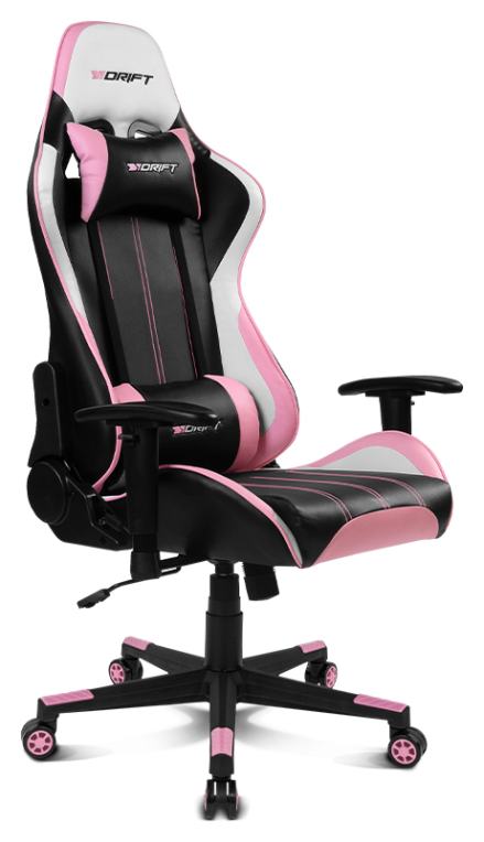 DRIFT DR175PINK silla para videojuegos Silla para videojuegos universal Asiento acolchado Rosa. Negro. Blanco
