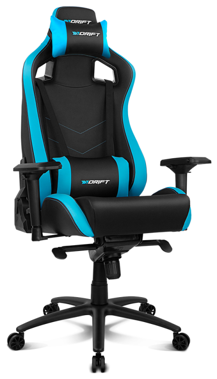 DRIFT DR500 Silla para videojuegos de PC Asiento acolchado tapizado Negro. Azul