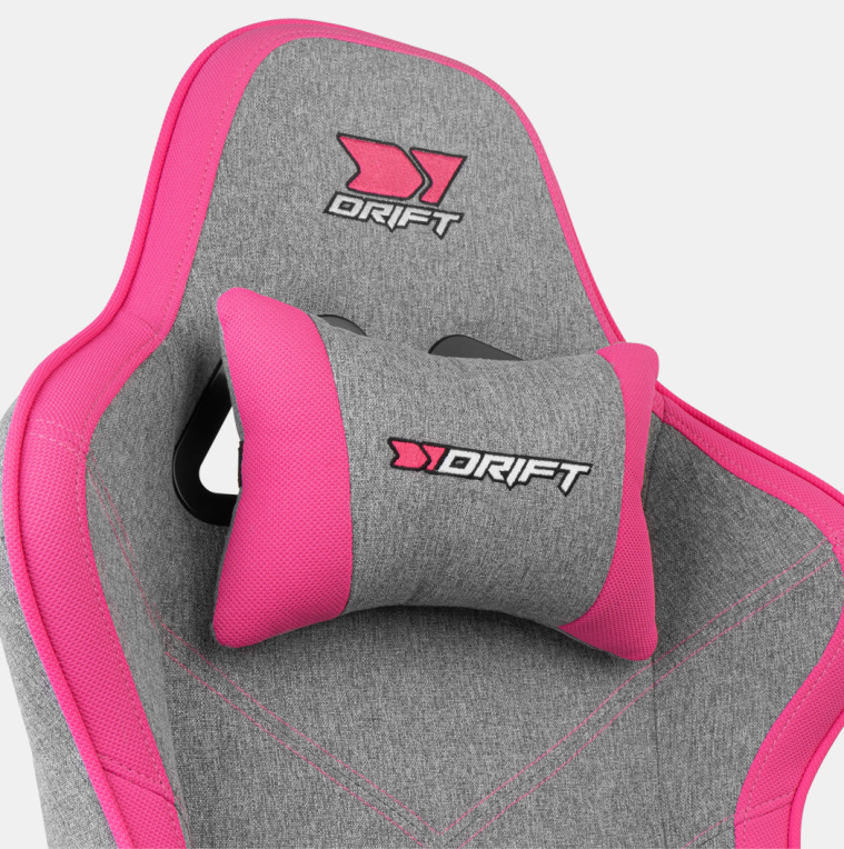 SILLA GAMING DRIFT DR90 PRO GRIS - ROSA - detalle