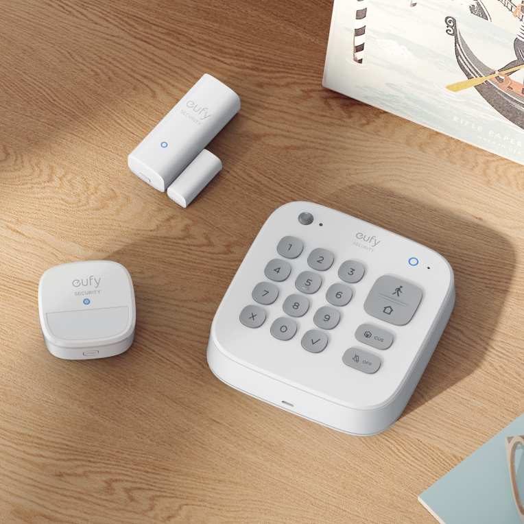 SISTEMA ALARMA EUFY KIT 2x HOMEBASE 2x ENTRY SENSOR 1x KEYPAD 1x MOTION SENSOR - detalle
