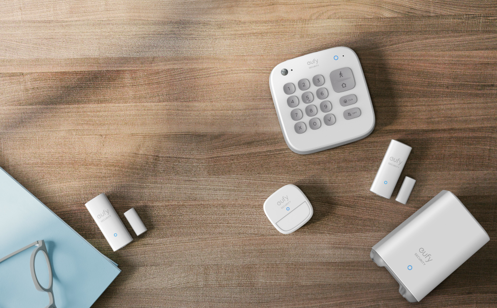 SISTEMA ALARMA EUFY KIT 2x HOMEBASE 2x ENTRY SENSOR 1x KEYPAD 1x MOTION SENSOR - detalle