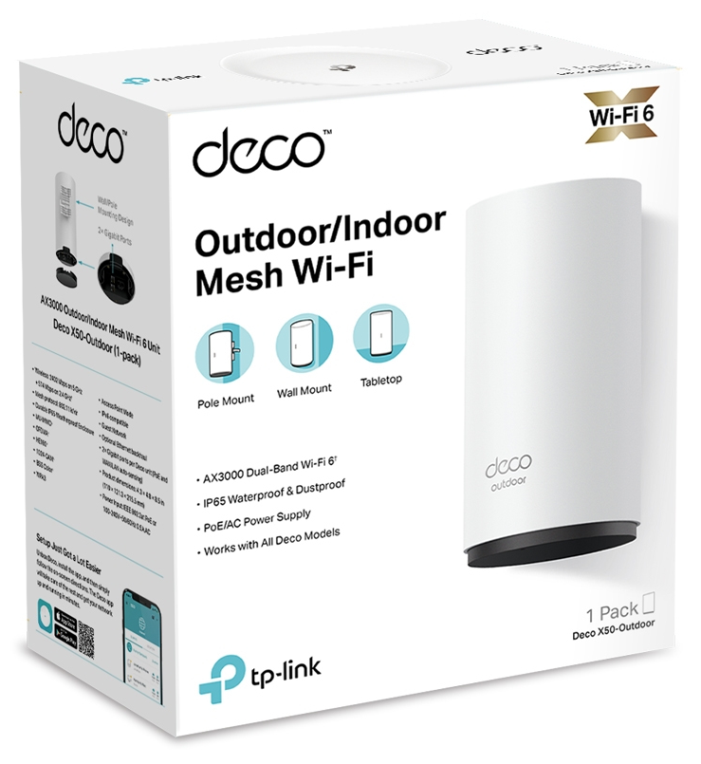 SISTEMA DECO X50-OUTDOOR WI-FI 6 MESH AI AX3000 PARA EXTERIORES - detalle