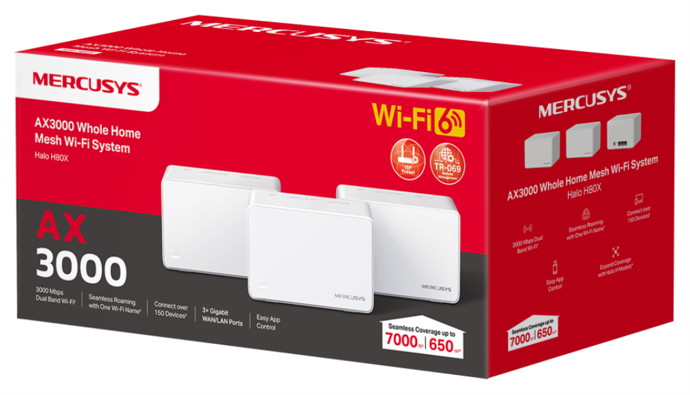 SISTEMA WI-FI 6 MESH MERCUSYS HALO H80X AX3000 - detalle