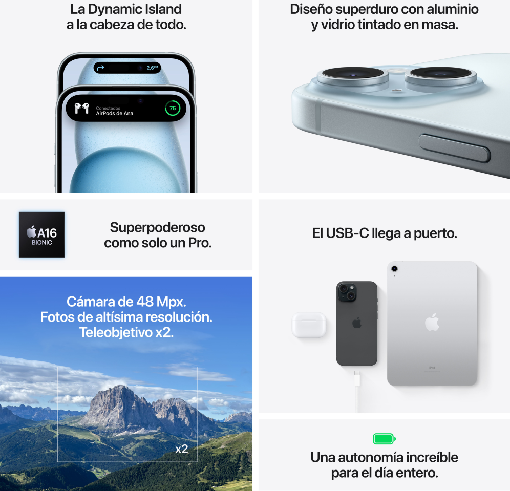 SMARTPHONE APPLE IPHONE 15 256GB AZUL - detalle