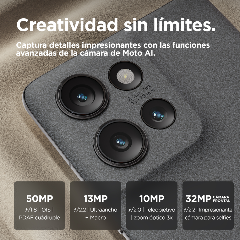 SMARTPHONE MOTOROLA MOTO EDGE 50 12G/512GB GRIS - detalle