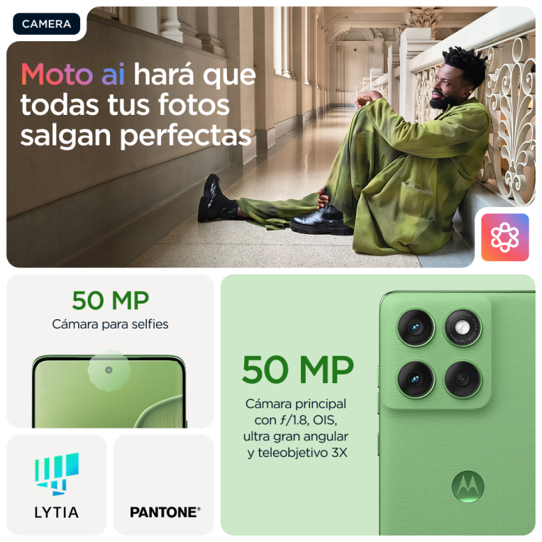 SMARTPHONE MOTOROLA MOTO EDGE 60 5G 8GB 512GB SHAMROCK GREEN - detalle