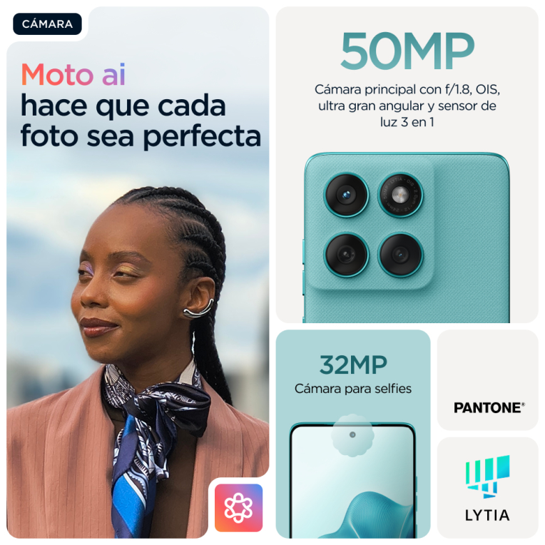 SMARTPHONE MOTOROLA MOTO EDGE 60 FUSION 5G 8GB/256GB AMAZONITE - detalle