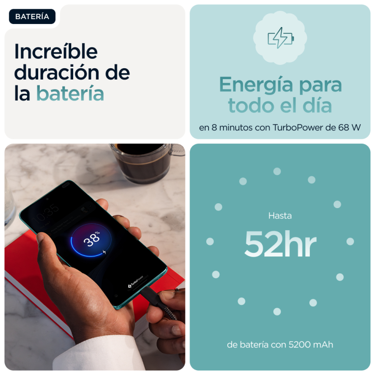 SMARTPHONE MOTOROLA MOTO EDGE 60 FUSION 5G 8GB/256GB AMAZONITE - detalle