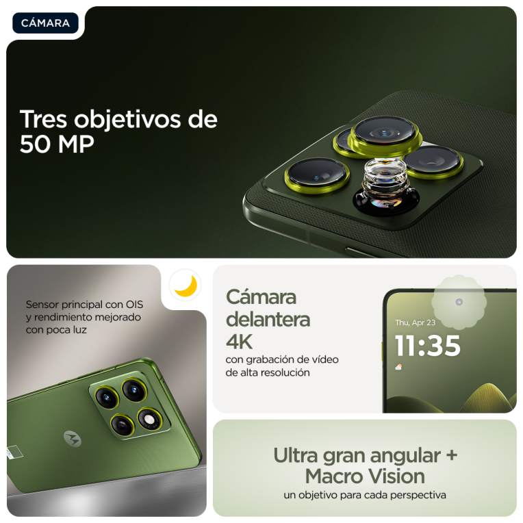 SMARTPHONE MOTOROLA MOTO EDGE 70 12GB/512GB BRONZE GREEN - detalle