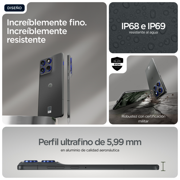 SMARTPHONE MOTOROLA MOTO EDGE 70 12GB/512GB GREY - detalle