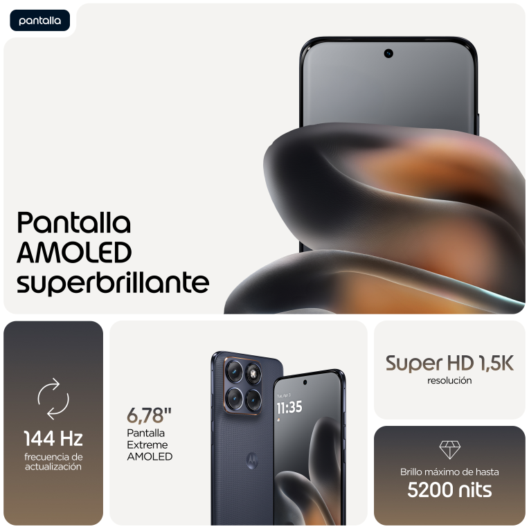 SMARTPHONE MOTOROLA MOTO EDGE 70 FUSION G77 8GB/256GB SILHOU - detalle