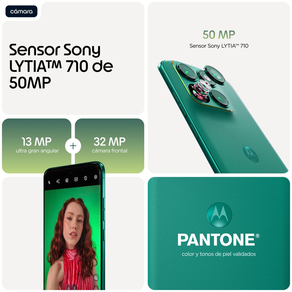 SMARTPHONE MOTOROLA MOTO EDGE 70 FUSION POWER 5G 8GB/256GB SPORTING GREEN - detalle