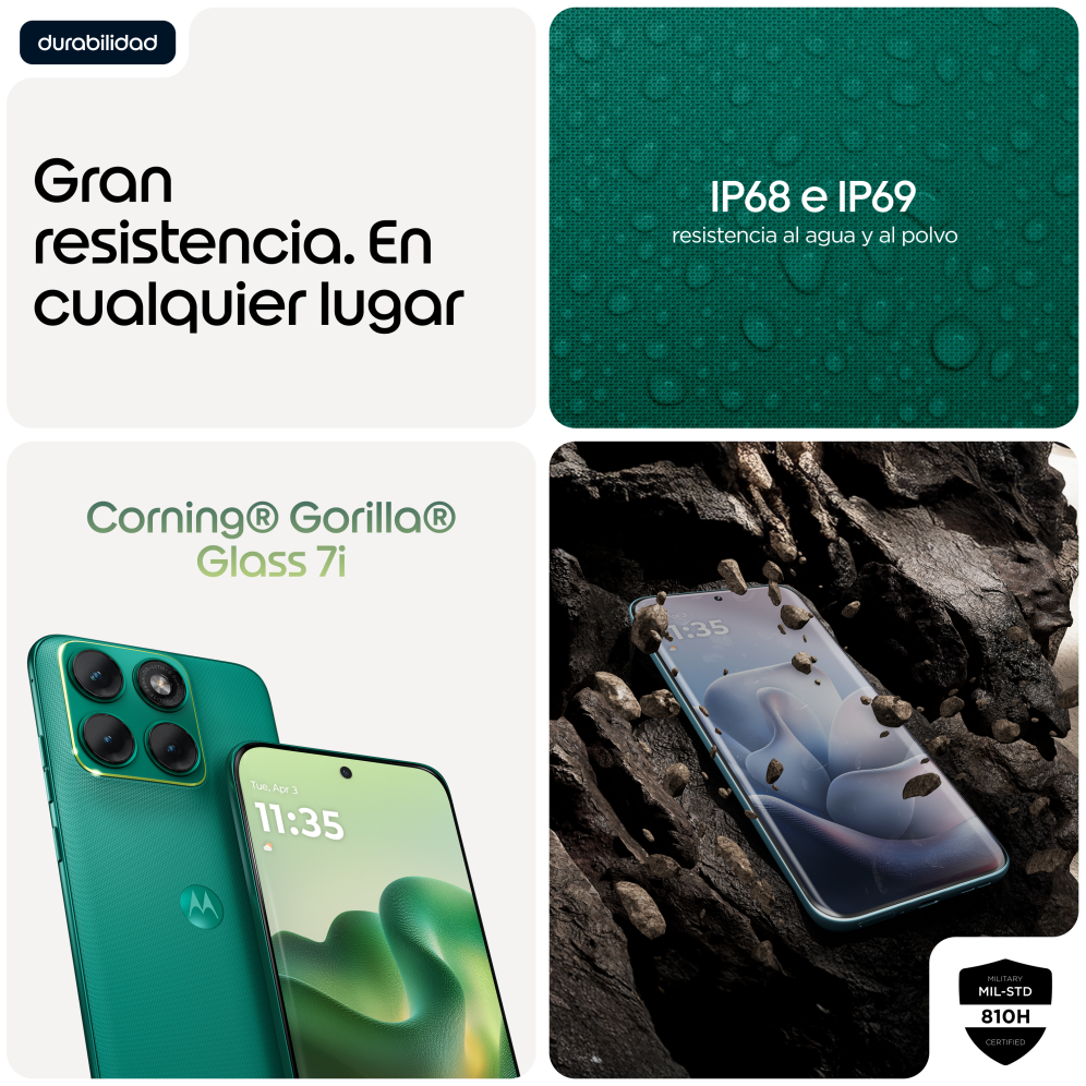 SMARTPHONE MOTOROLA MOTO EDGE 70 FUSION POWER 5G 8GB/256GB SPORTING GREEN - detalle