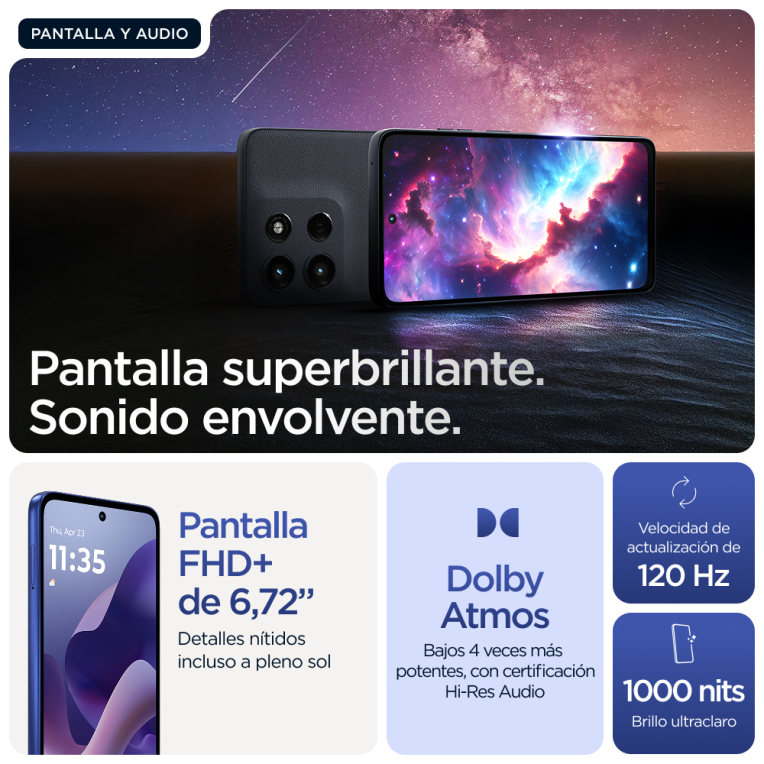 SMARTPHONE MOTOROLA MOTO G56 5G 8GB/256GB DAZZLING BLUE - detalle