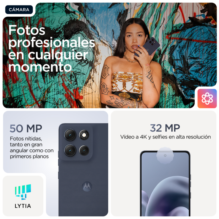 SMARTPHONE MOTOROLA MOTO G86 8GB 256GB 5G AZUL OSCURO - detalle