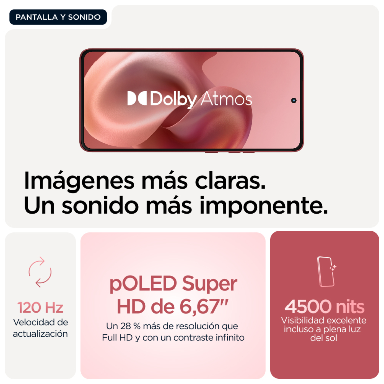SMARTPHONE MOTOROLA MOTO G86 8GB 256GB 5G ROSA CRISANTEMO - detalle
