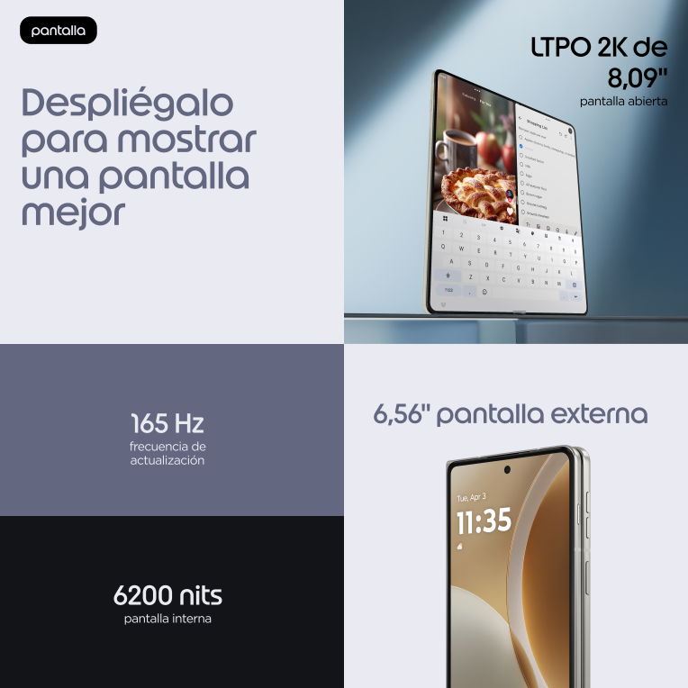 SMARTPHONE MOTOROLA MOTO RAZR FOLD 5G 16GB 512GB LILY WHITE - detalle