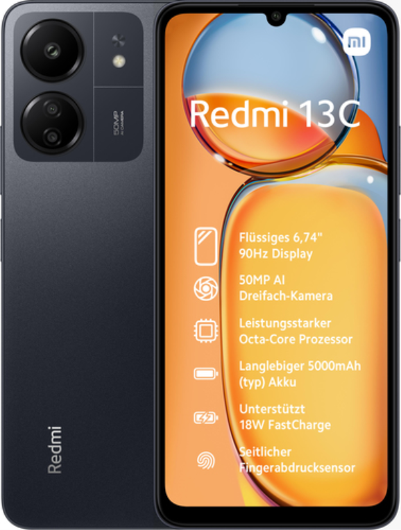 SMARTPHONE XIAOMI REDMI 13C NFC 6,74 4G HD+ DUALSIM A13.0 8GB/256GB BLACK - detalle