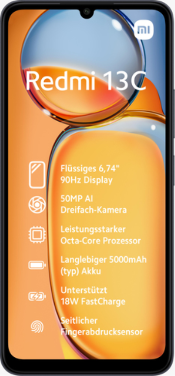 Xiaomi Redmi 13C 17.1 cm (6.74") SIM doble Android 13 4G USB Tipo C 8 GB 256 GB 5000 mAh Negro