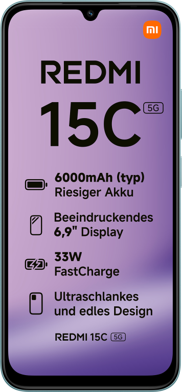 SMARTPHONE XIAOMI REDMI 15C 5G 4GB/128GB MINT GREEN - detalle
