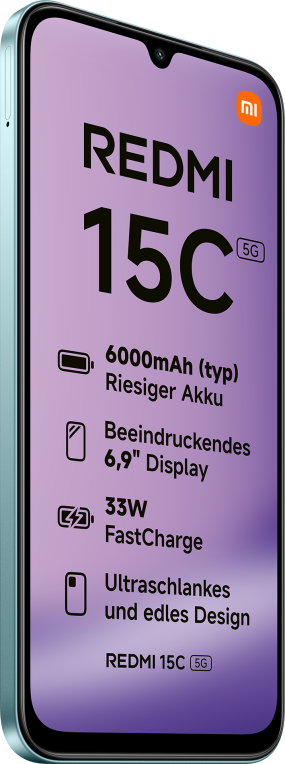 SMARTPHONE XIAOMI REDMI 15C 5G 4GB/128GB MINT GREEN - detalle