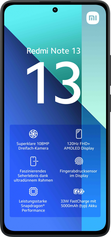 SMARTPHONE XIAOMI REDMI NOTE 13 6,67 8GB RAM 256GB ROM BLACK - detalle