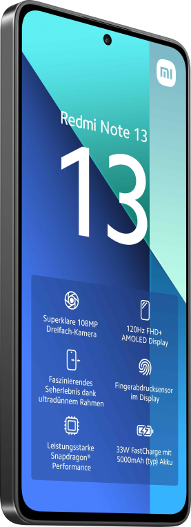 SMARTPHONE XIAOMI REDMI NOTE 13 6,67 8GB RAM 256GB ROM BLACK - detalle