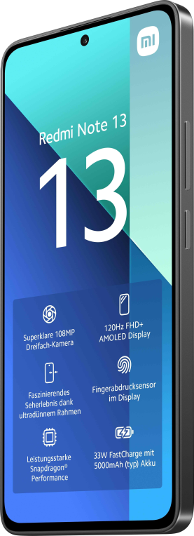 SMARTPHONE XIAOMI REDMI NOTE 13 6,67 8GB RAM 256GB ROM BLACK - detalle