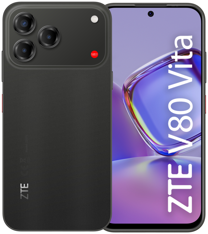 ZTE V80VITA256BLK smartphones 17.1 cm (6.75") Ranura híbrida Dual SIM Android 16.0 4G USB Tipo C 4 GB 256 GB 5000 mAh Ne