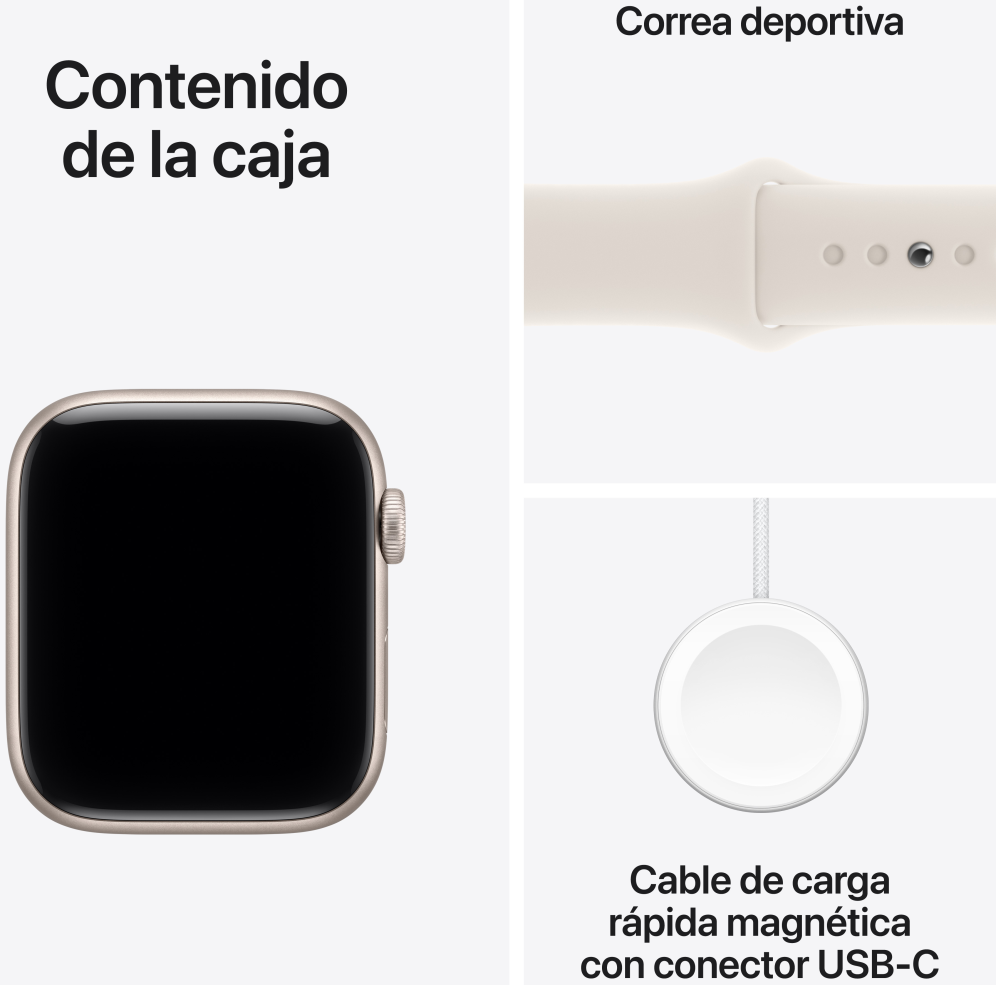 SMARTWATCH APPLE WATCH SE 3A GPSA 44MMA STARLIGHT ALUMINIUM CORREA STARLIGHT M/L - detalle