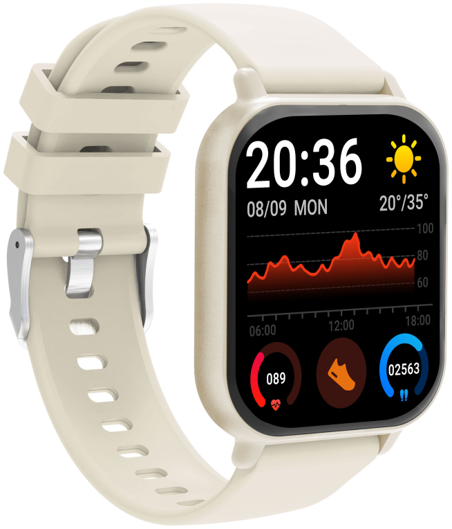 SMARTWATCH DENVER BLUETOOTH CON FRECUENCIA CARDIACA Y PRESION ARTERIAL BLANCO