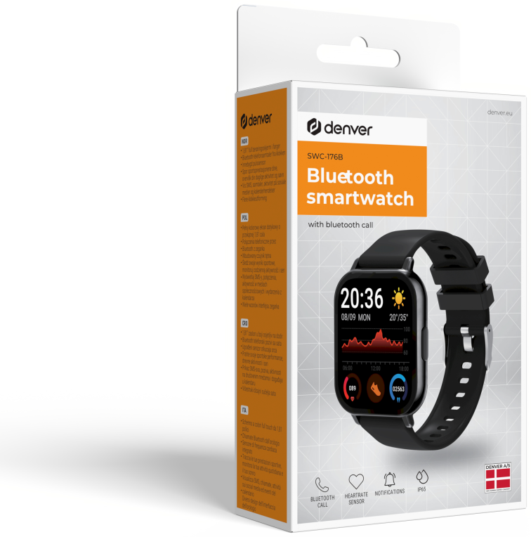 SMARTWATCH DENVER BLUETOOTH CON FRECUENCIA CARDIACA Y PRESION ARTERIAL NEGRO - detalle