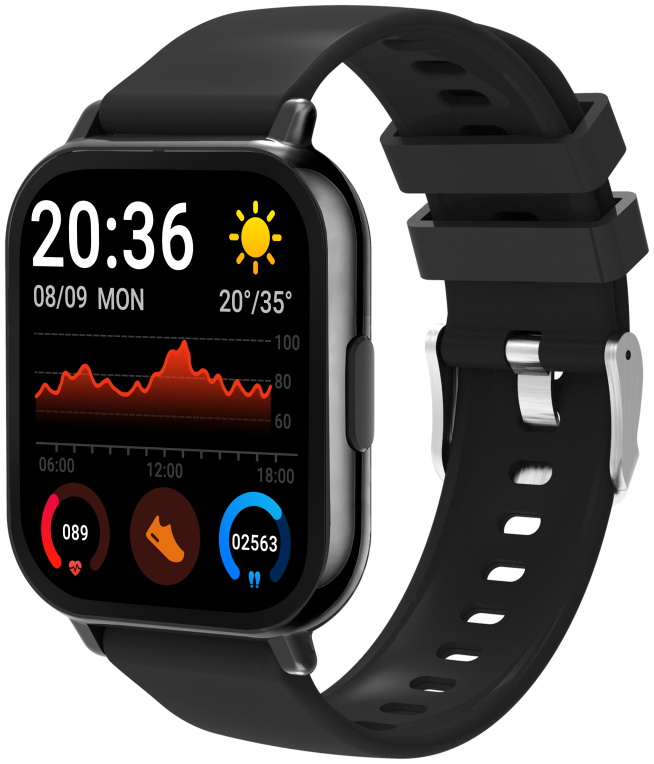 SMARTWATCH DENVER BLUETOOTH CON FRECUENCIA CARDIACA Y PRESION ARTERIAL NEGRO - detalle