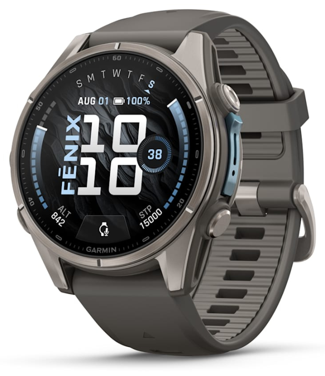 Garmin fenix 9 3.3 cm (1.3") AMOLED 43 mm Digital 416 x 416 Pixeles Pantalla táctil Titanio Wifi GPS (satélite)