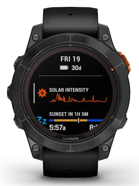 SMARTWATCH GARMIN FENIX 7 PRO SOLAR, GLASS, SLTGRYSS W/BLK BND - detalle