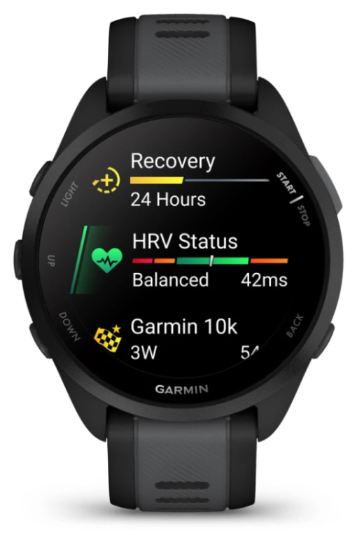 SMARTWATCH GARMIN FORERUNNER 165 43MM NEGRO - detalle