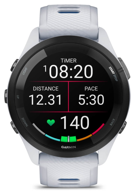 SMARTWATCH GARMIN FORERUNNER 265 BLANCO AZUL GPS - detalle