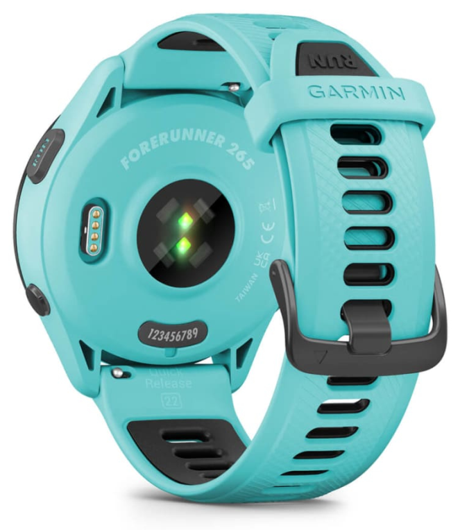SMARTWATCH GARMIN FORERUNNER 265 TURQUESA NEGRO GPS - detalle