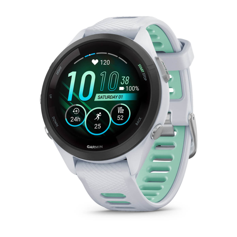 Garmin Forerunner 265S 2.79 cm (1.1") AMOLED 42 mm Digital 360 x 360 Pixeles Pantalla táctil Negro. Blanco Wifi GPS (sat