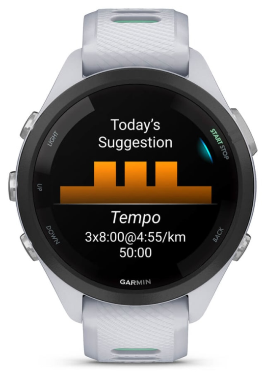 SMARTWATCH GARMIN FORERUNNER 265S BLANCO VERDE GPS - detalle