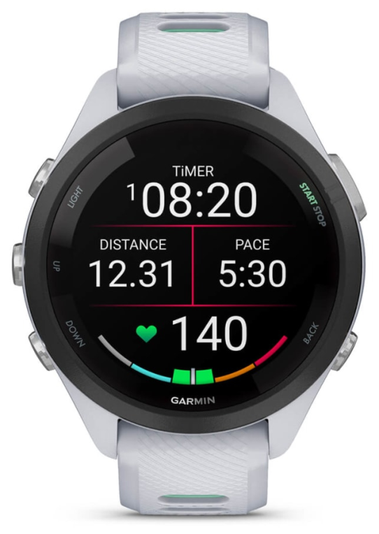 SMARTWATCH GARMIN FORERUNNER 265S BLANCO VERDE GPS - detalle