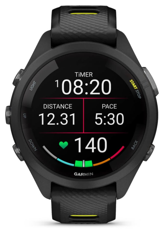 SMARTWATCH GARMIN FORERUNNER 265S NEGRO AMARILLO GPS - detalle