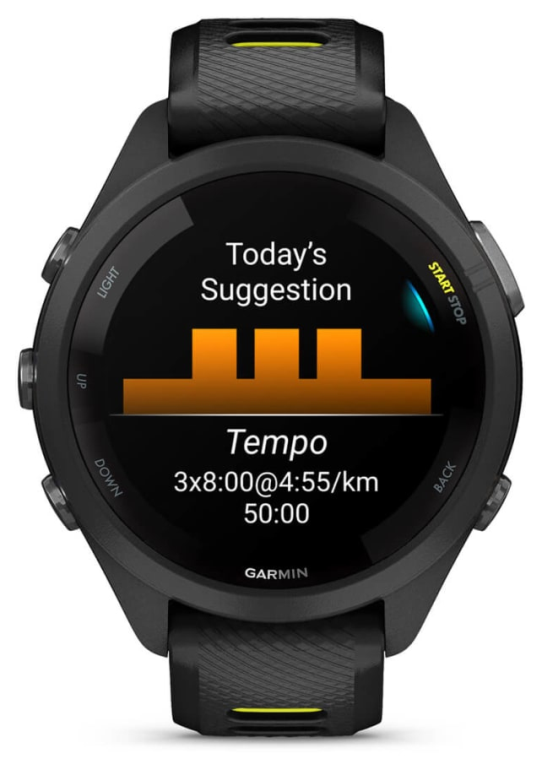 SMARTWATCH GARMIN FORERUNNER 265S NEGRO AMARILLO GPS - detalle
